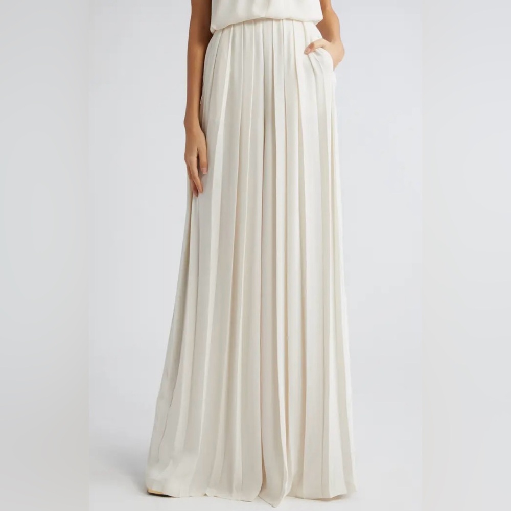 Ramy Brook Cream Pleated Pants